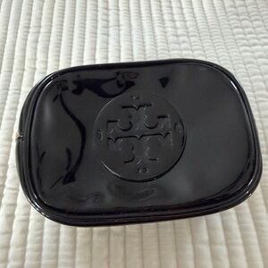 Tory Burch Glossy Black Leather Pouch